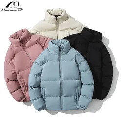 MaiDangDi 5XL Large Size Autumn/winter Outdoor Mens Clothing Men's Solid Color Cotton Clothing Fashionable Black Bread Jacket