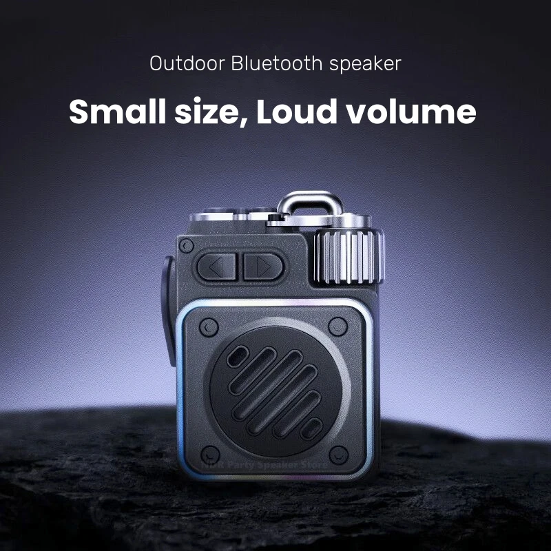 2025 جديد صغير الحجم سماعة لاسلكية تعمل بالبلوتوث مكبرات الصوت للهاتف المحمول أضواء RGB الرياضة في الهواء الطلق صندوق الصوت جيب مشغل MP3