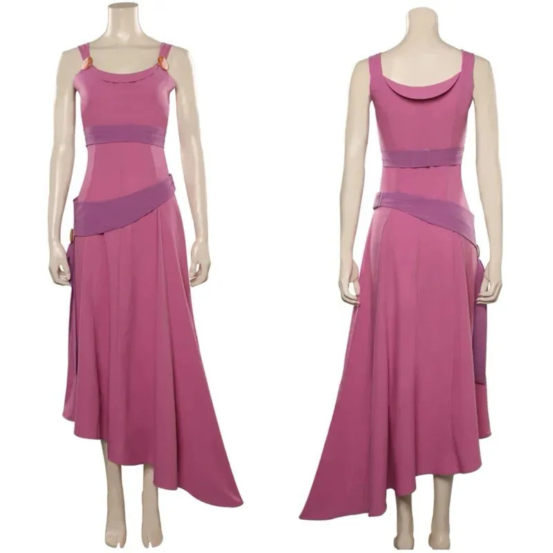 

Fulujiacos Anime Hercules Megara Cosplay Women Costume Pink Dress Halloween Outfit