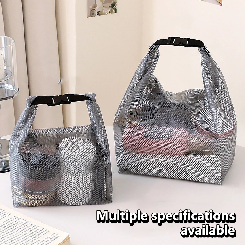 Portable Large Capacity Shopping Bag Snap Toiletry Bag Transparent Waterproof Tote Bag Cosmetic Storage Bag Handbag