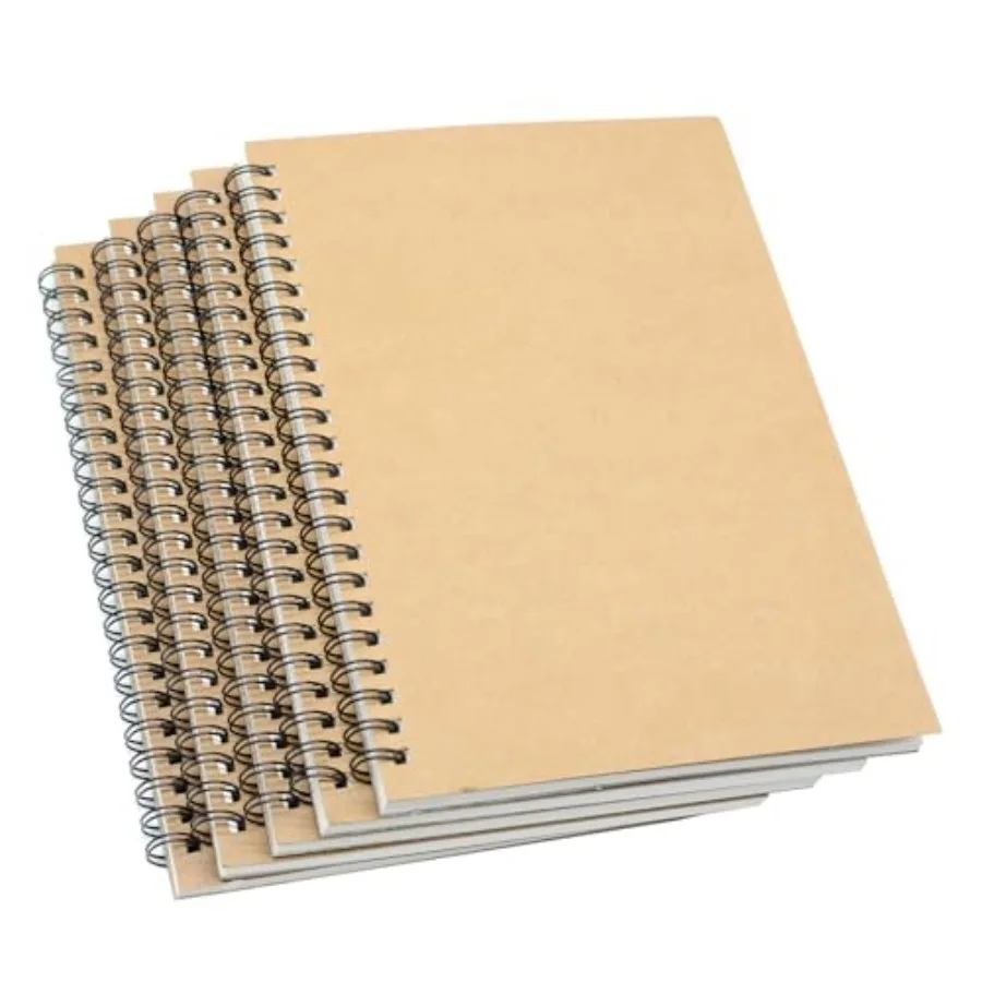 

5 Pcs A5 Sketchbook, Spiral Sketch Pads, 30 Sheets 60 Pages 120 GSM Thicken Paper, for Art Painting and Drawing (A5