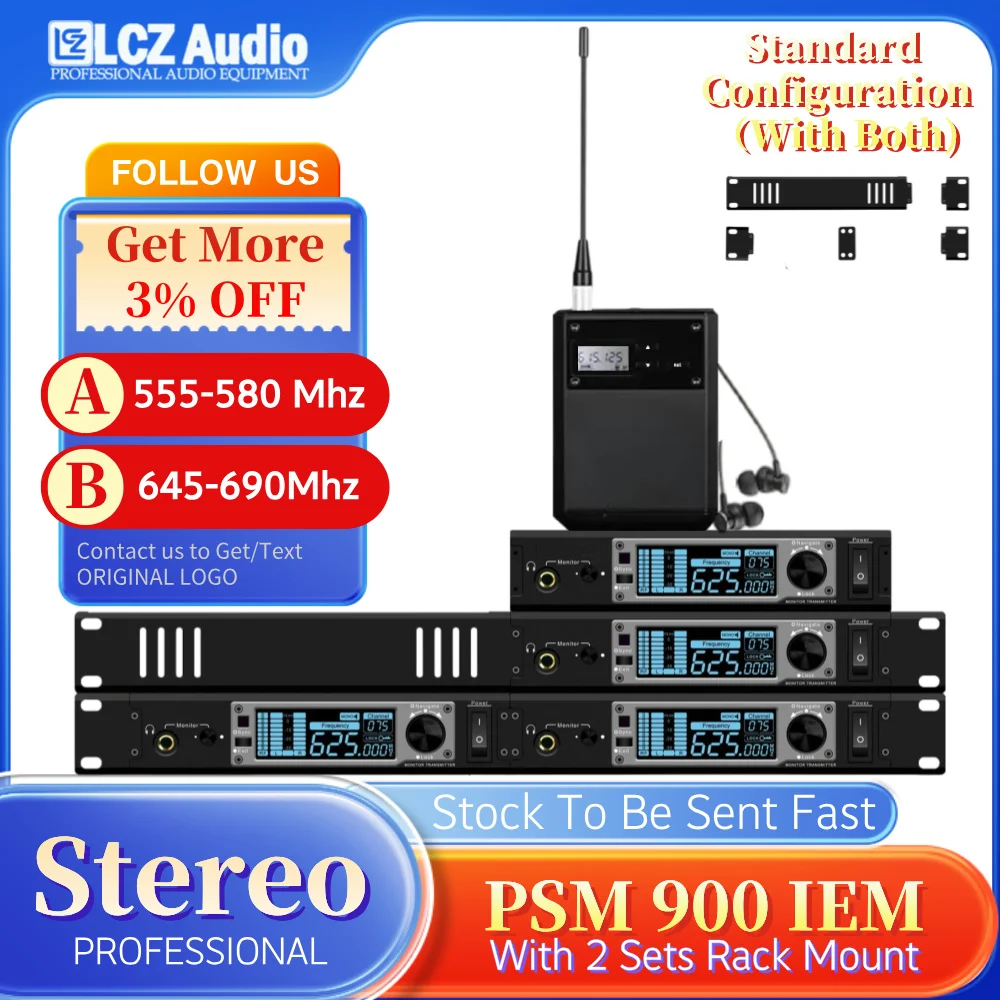 LCZ Stereo IEM PSM500 Professional In-ear Monitor System Wireless In Ear Monitor Musical Recording Studio DJ Equipment Audio Set