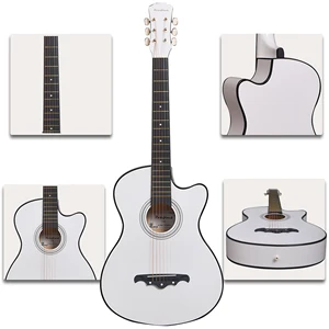 38 -Zoll -Akustikgitarren -Kit, Anfänger -Folk -Gitarre, Kinder, 6 Saiten, Reisegitarre, Schwarz, Blau, Weiß, Holz, Braun, AGT16 10 Hauptverkaufs -Akustikgitarre Cort - №6