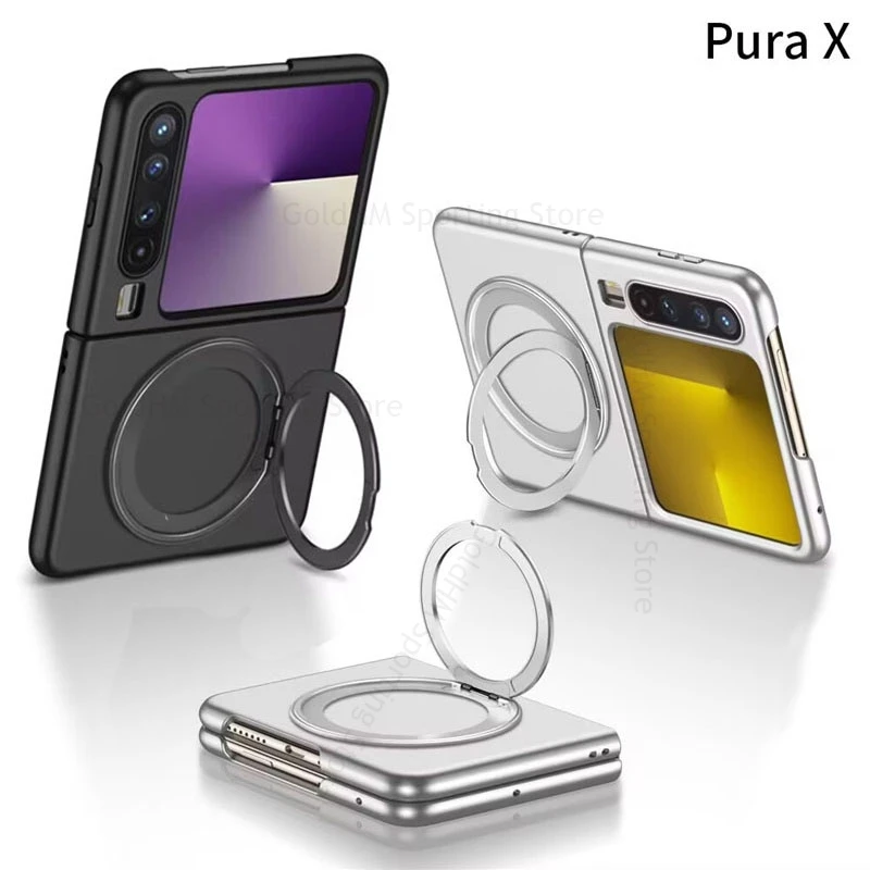 

Capa For Huawei Pura X Ultra Thin Ring Holder Stand Case For PuraX VDE-AL00 Flip Protection Kiskstand Cover For HUAWEI Pura X 5G