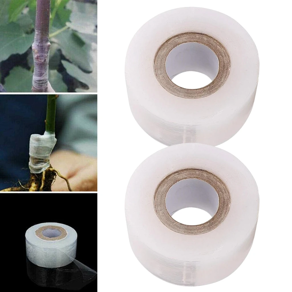 

2PCS Creative High Quality PE Grafting Tape Self-Adhesive Degradable Plant Grafting Transparent Tape For Garden Tree Plants