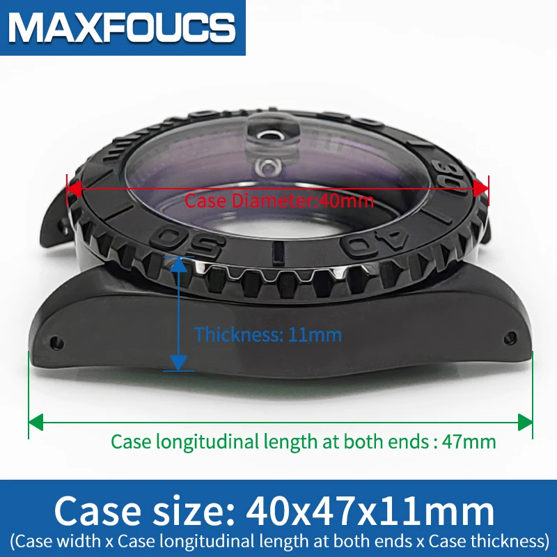 Imagem -05 - Movimento Ver Case Grupo 3o Relógio Sub Ver Case Aço Inoxidável Vidro de Safira Moldura Inserir Parte Skx007 Nh35