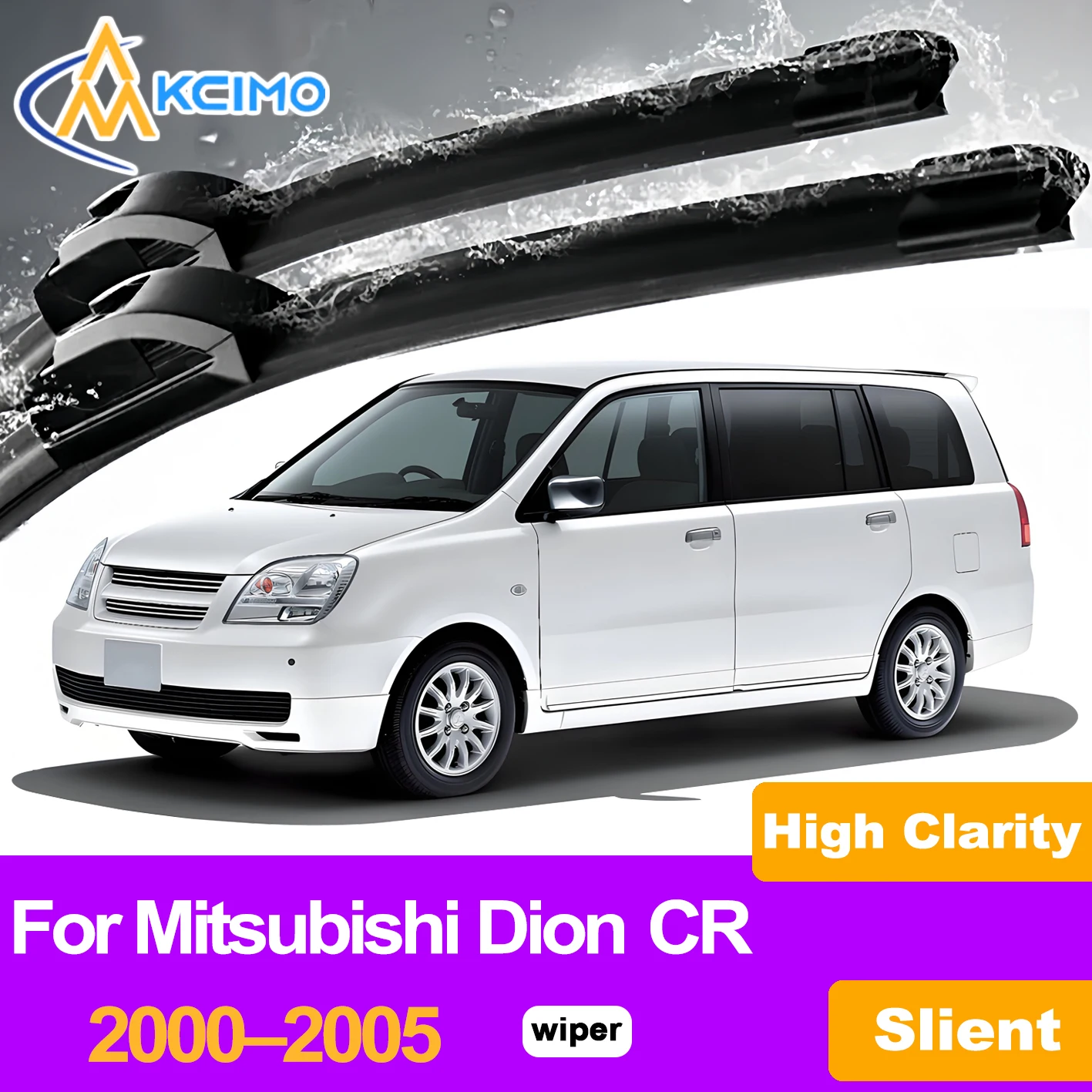 

KCIMO 2PCS Front Windshield Wiper Blades For Mitsubishi Dion CR 2000–2005, No Noise No Vibration Easy To Install Auto Parts