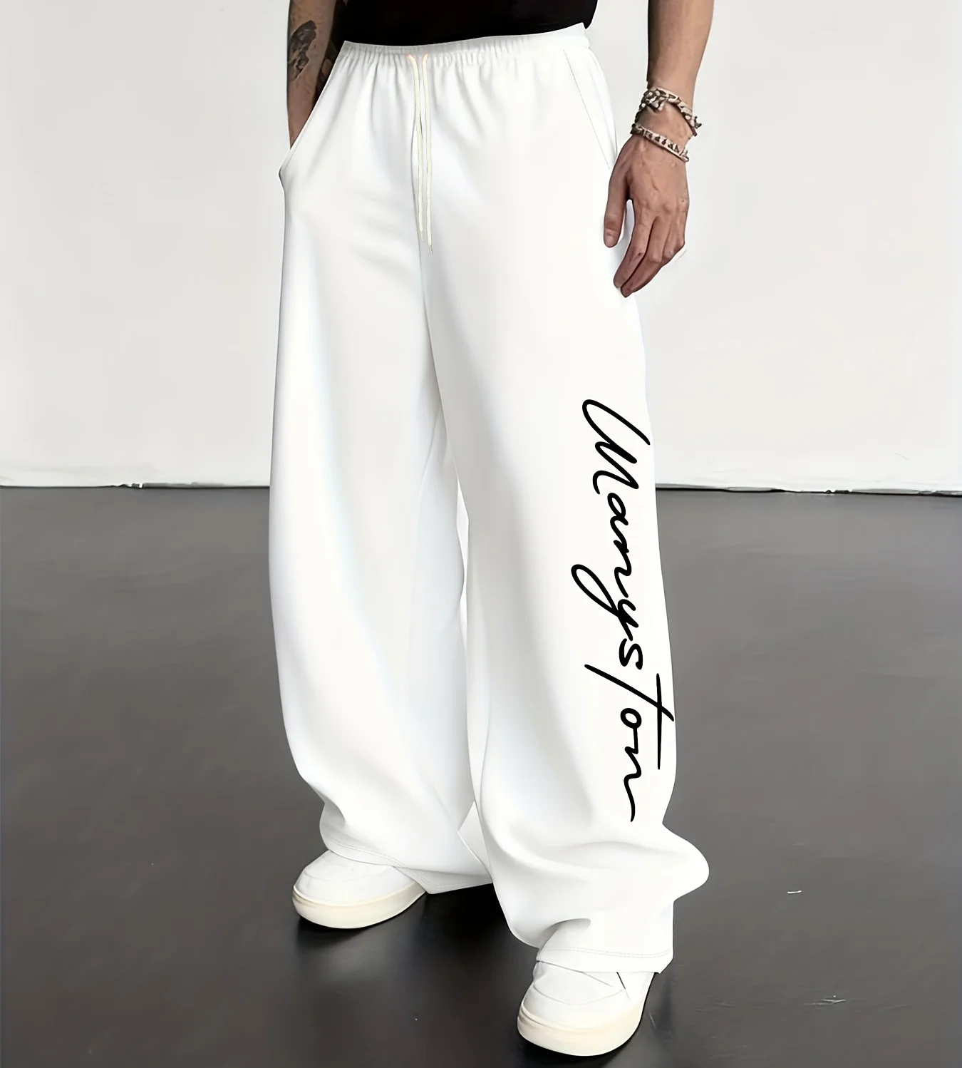 

26 Women Men's and Kids Wide-Leg Trousers Cuff Signature-Like Print Wide-Leg Fit Casual Sports 3D Printing Pants
