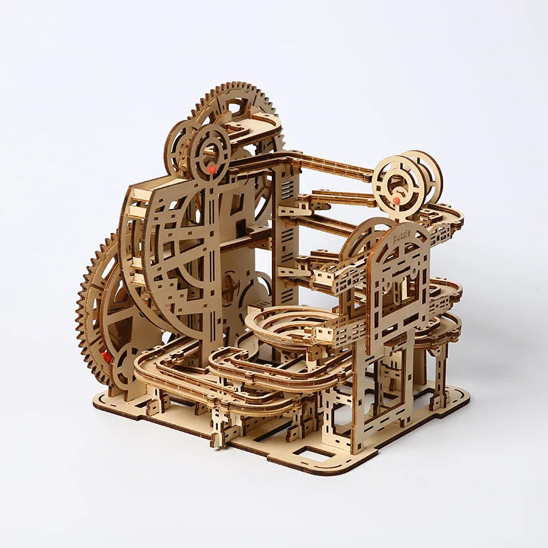 لغز خشبي ثلاثي الأبعاد، ألعاب تعليمية بالبخار، ألغاز ميكانيكية تعمل بالرخام، لعبة تجميع ذاتية، مجموعات بناء للأطفال والكبار