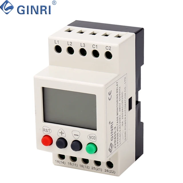 

JVR800-2 AC380V Miniature Power Failure Relay Adjustable Unbalancedigital Counter Relay Current Rated Voltage