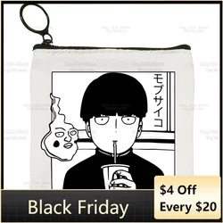 Mob Psycho 100 One Anime Manga Square Bag Coin Shigeo Kageyama Purse Storage Small Bag Card  Key  Coin Clutch Bag Zipper