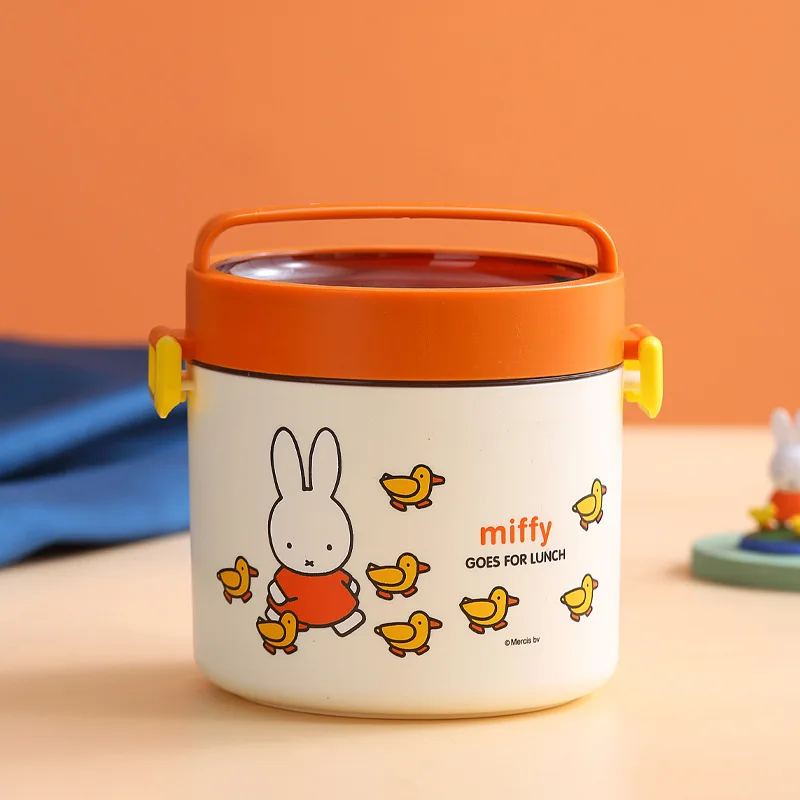 

Изолированная коробка Miffy Kawaii Miffy Rabbit, мультяшная коробка для бенто из нержавеющей стали 304, мультяшная детская студенческая коробка для офисного работника