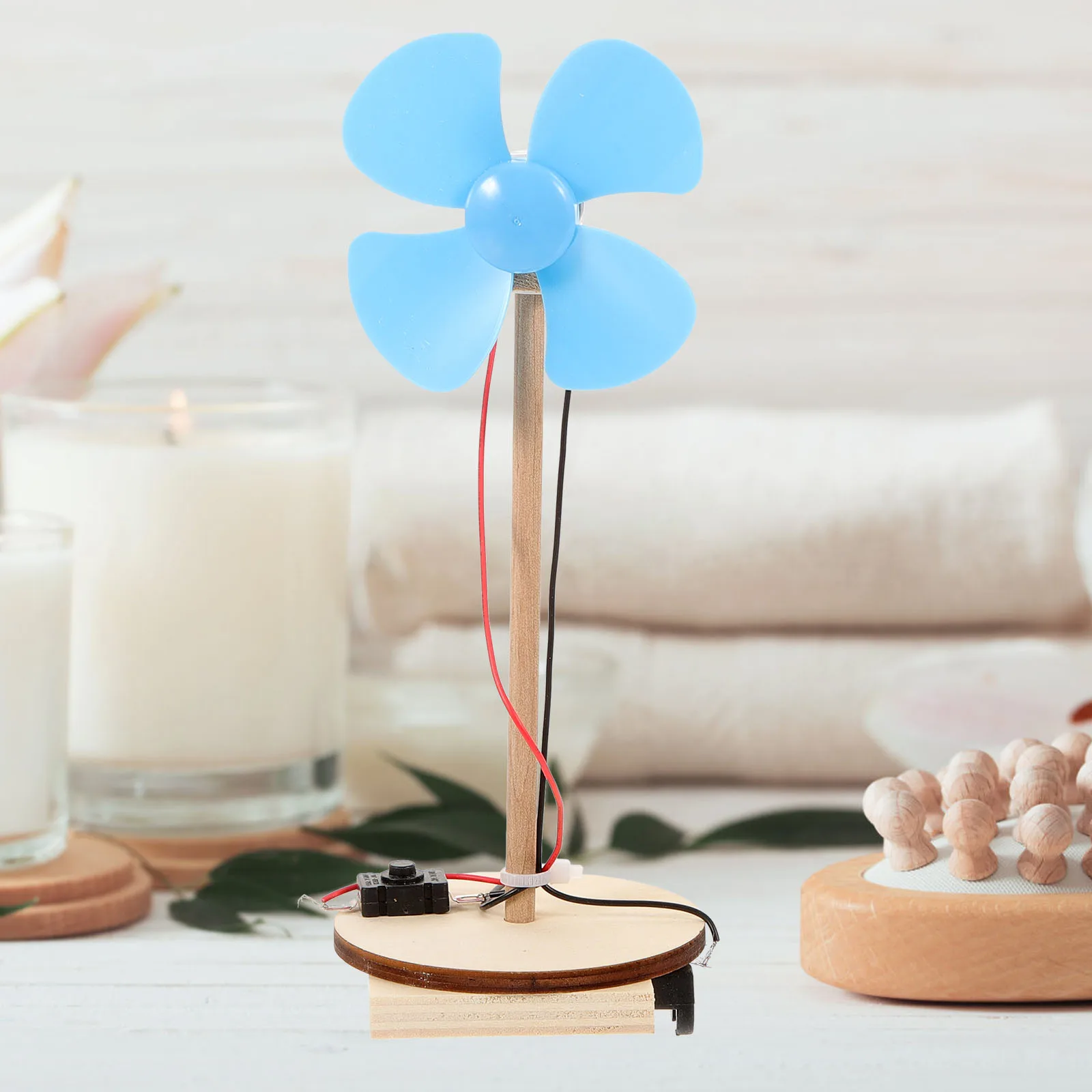 Mini Kits d'expérimentation scientifique à moteur de bricolage, 2 pièces, pas d'assemblage facile pour enfants, ventilateur électrique fait à la main, tige de ventilateur Portable de bureau