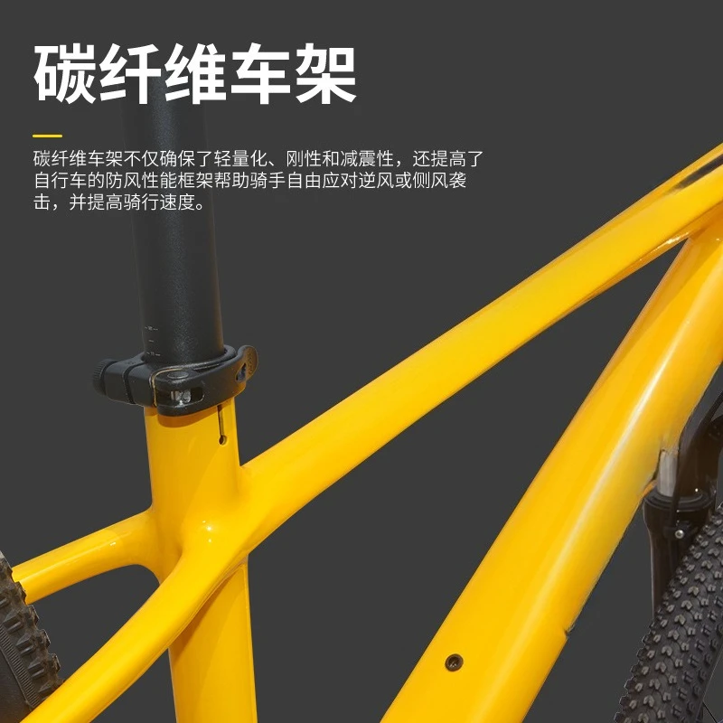 Carbon fiber bicycle 24 inch mountain bike 9 speed variable speed disc brake