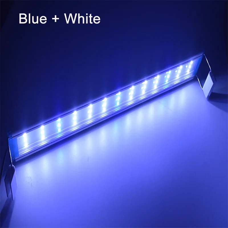 Acquario LED Light Super Slim Fish Tank pianta acquatica coltiva l\'illuminazione lampada a Clip luminosa impermeabile LED blu 18-75cm per piante 220v