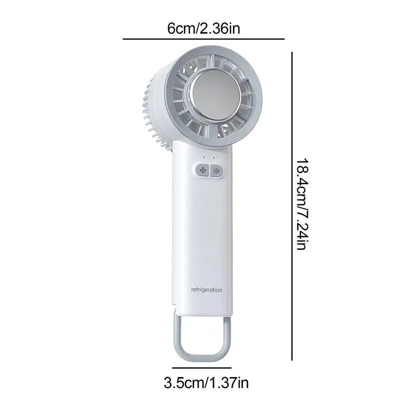 휴대용 선풍기 콜드 압축 핸드 선풍기, USB 충전, 저소음 핸드헬드 래쉬 선풍기, 여름 야외 성인 어린이 여행 메이크업