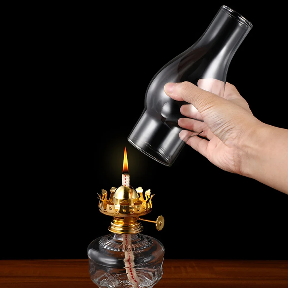 

2Pcs Glass Retro Lamp Oil Lamp Decorative Home Room Bedroom Buddha Hall Living Room Lighting Ornament