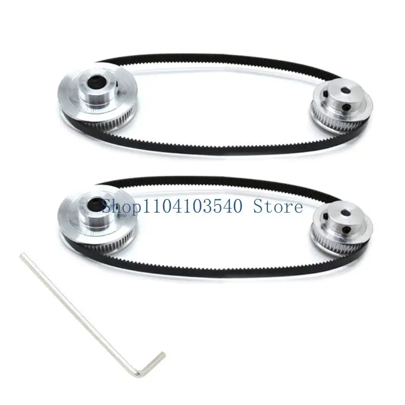 02DC Reliable Timing Pulleys 20&36 Teeth with 6mm Belts for Drilling Machines and Hobbing Machines