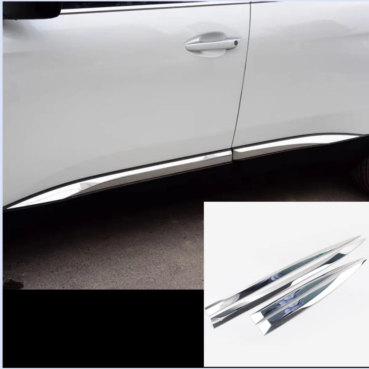 

4pcs Car Body Stickers Door Trim Strip for Dongfeng Peugeot 4008 modified stainless steel Decoration Stickers Auto Parts