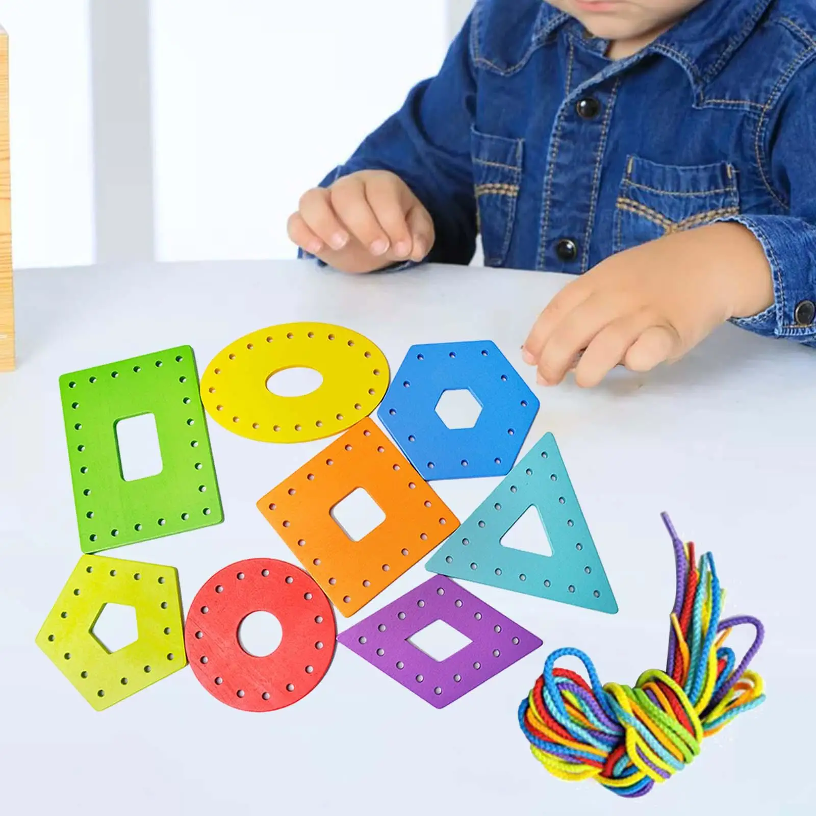 Cartes de laçage Montessori pour enfants, jeu de filetage alth, apprentissage précoce pour les tout-petits, cadeaux pour garçons et filles, avion et voiture