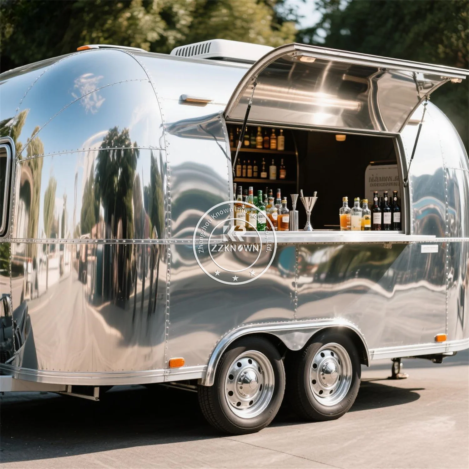 

Custom Food Trailer Cart Fully Equipped BBQ Hot Dog Burger Fryer Tacos Mobile Portable Food Truck With Full Kitchen