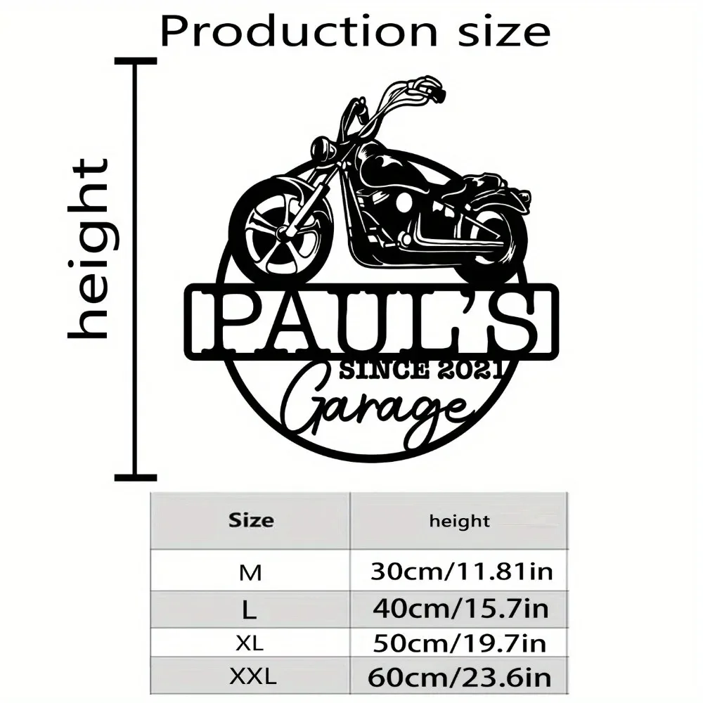 Classy Exclusive Retro - Inspired Personalizable Motorcycle Metal Wall Sign 