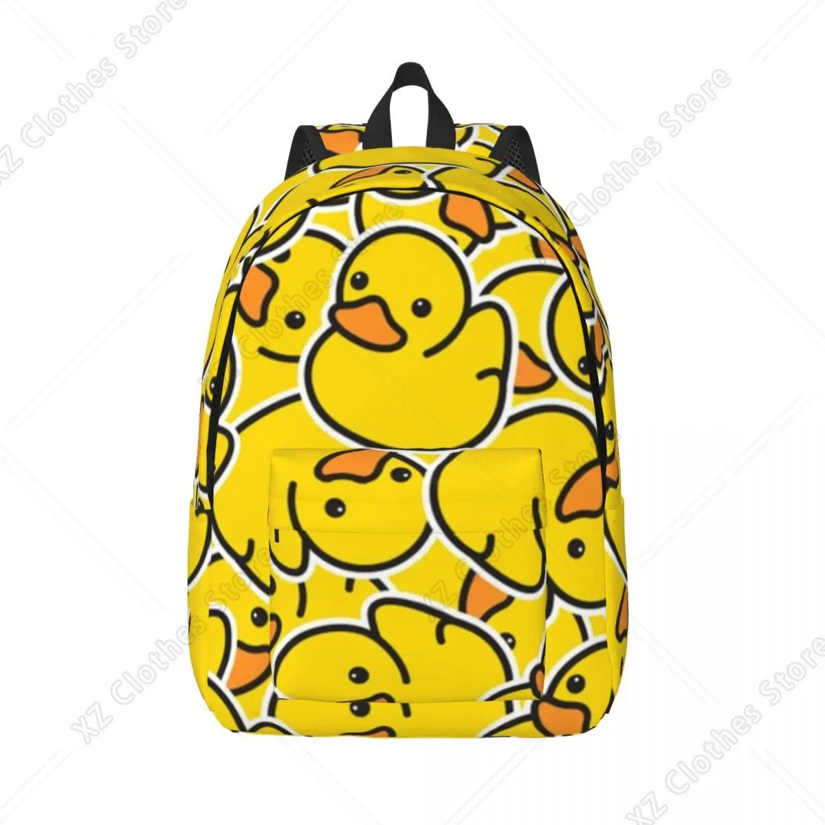 Yellow Classic Rubber Duck Gothic for Teens Student School Bookbag Canvas Daypack Middle High College Travel