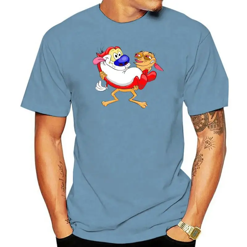 Men t shirt Short sleeve Retro Ren  Stimpy Tribute Unisex T Shirt Women t-shirt tee tops