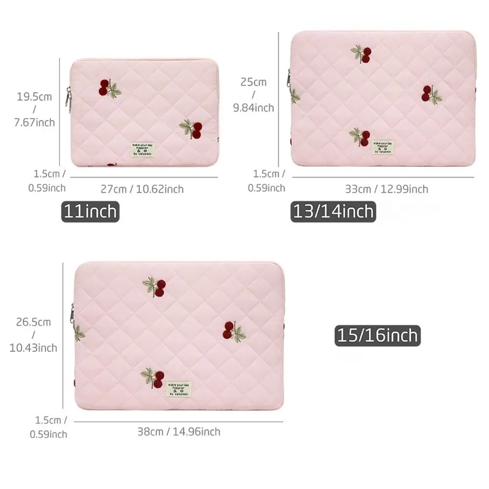 女の子かわいいチェリーラップトップケースソフト 11 13 14 15 16 インチタブレットスリーブケースコンピュータバッグレノボ Dell ラップトップアクセサリー
