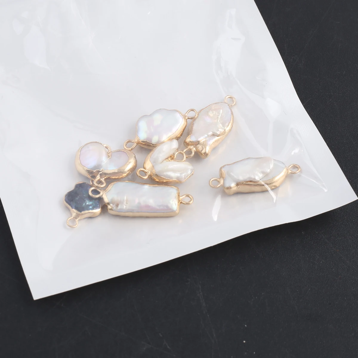 5 Pcs Fashion Natural Freshwater Pearl Randomly Colorful Baroque Connectors for Jewelry Making DIY Necklace Accessories Pendant