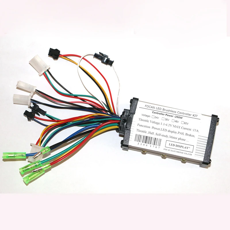 Controlador de motor DC BLDC sin escobillas, 24V, 36V, 48V, con enchufe de pantalla LED, accesorios para bicicleta eléctrica, Scooter y triciclo