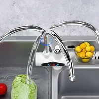LED Digital Display Faucet Antique Brass Can Adjust 360° Kitchen Tap Water Water Heater Home Decoration Bathroom Accessories