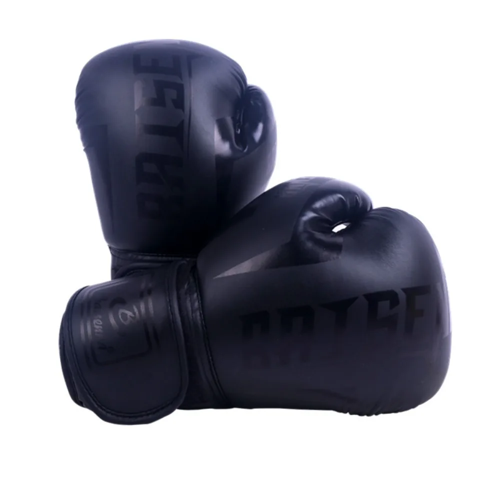 1 Paie of 8 oz 10 oz Boxing Gloves Wear-resistant PU Leather Training Gloves Heat Dissipation Breathable Hole Punching Gloves