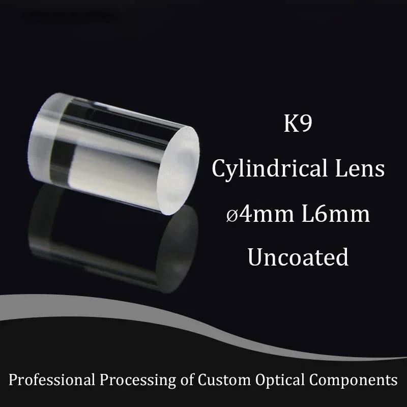 Cylindrical Lens Optics K9 Glass Diameter 4Mm Long 6Mm Light Guide Cylindrical Mirror Glass Rod Teaching Experiment