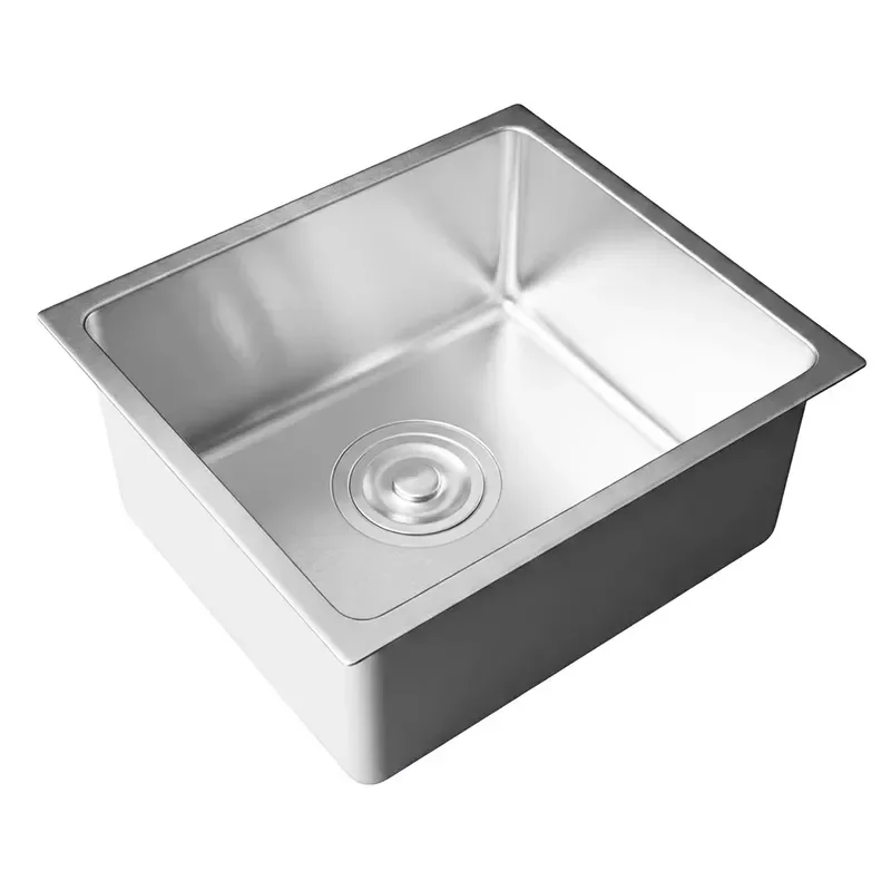 for  15x13 Stainless Steel Brushed Recessed Modern Single Slot Rectangular Kitchen Sink with Drain Hole  Dining Room Use