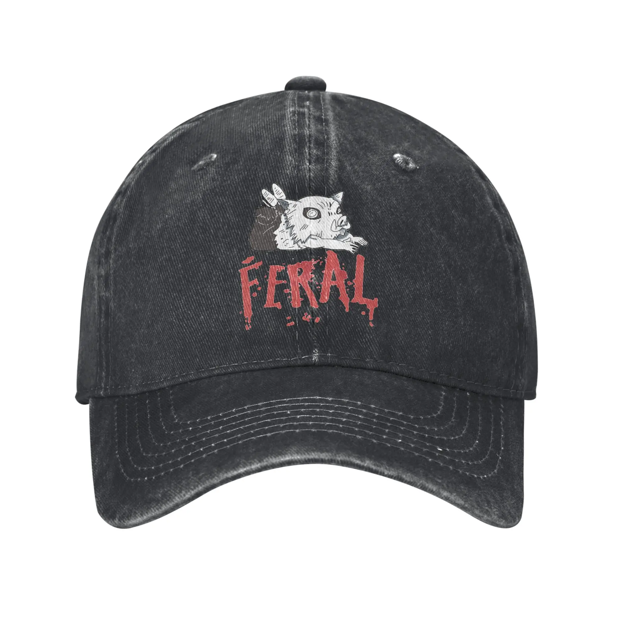 Demon Slayer Inosuke Hashibira Unisex Baseball Cap Denim Washed Caps Vintage Outdoor Running Golf Adjustable Fit Snapback Cap