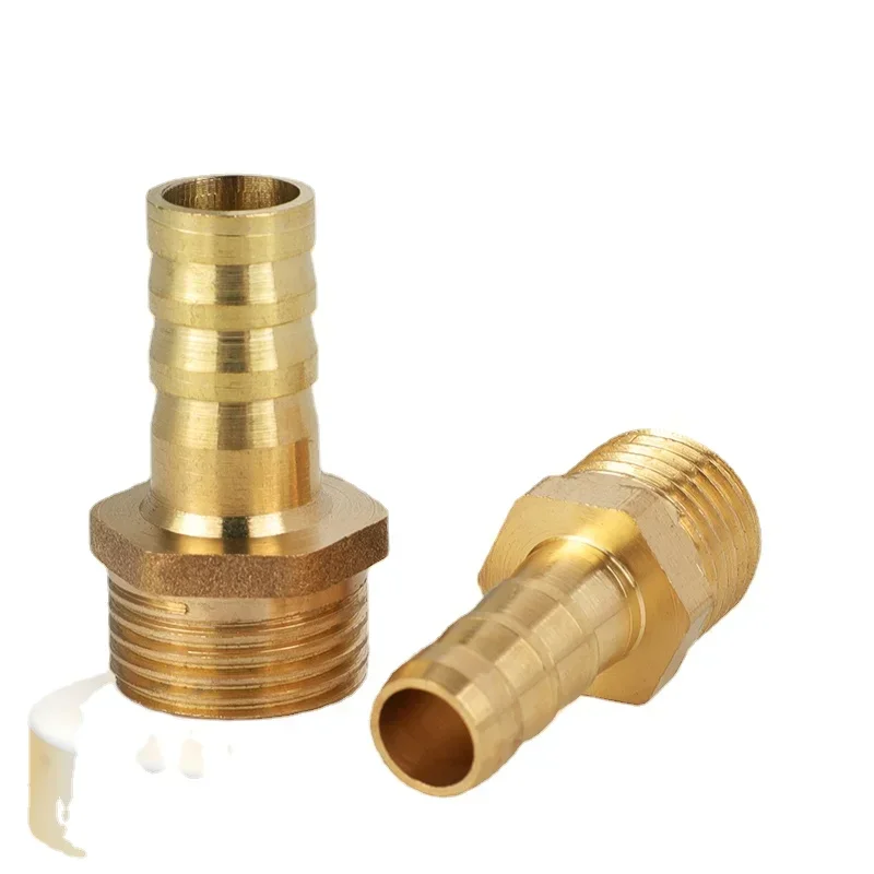 Brass Pipe Fitting Hose Barb Tail, Male Connector Joint Copper Pipe Coupler Adapter, Gas Joint, 1/8 