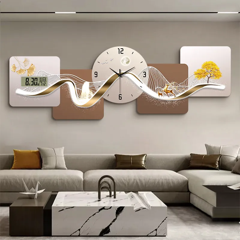 Luxury Digital Clock Wall Living Room Led Modern Bedrooms Design Creative Wall Watch Restaurant Reloj De Pared Home Decoration