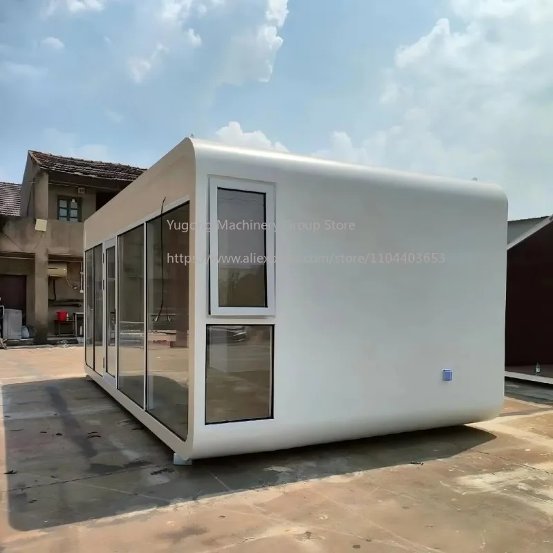 Customizable White Smooth Exterior Durable Steel Frame Modular Building Apple Cabin Mini Pod Capsule House