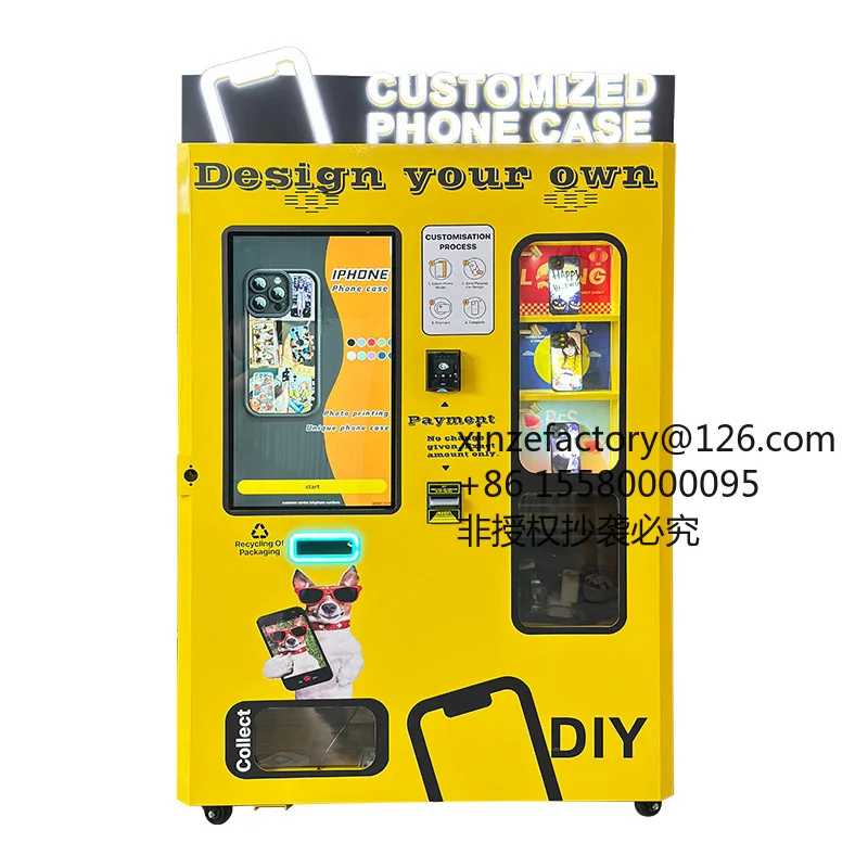 Factory Direct 2026 Top RatedAutomatic mobile phone case DIY self-service printing and placement vending machine scan code coin