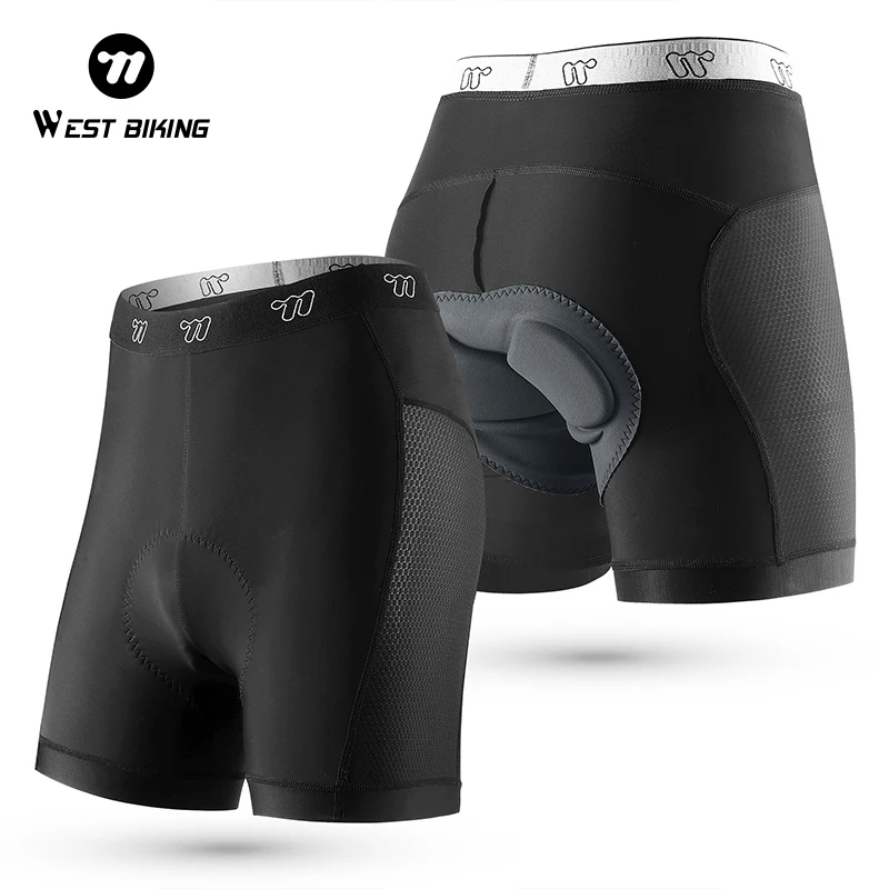 

WEST BIKING Men Cycling Underwear Breathable Comfortable Cycling Shorts High Elastic With Sponge Pads Bike Tights Fitness Gear