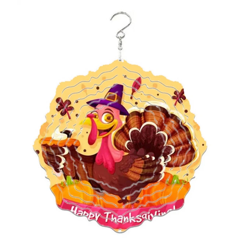 Thanksgiving Series Wind Power White Coated Aluminum Plate Double-Sided Printing Heat Transfer Sublimation Spinners