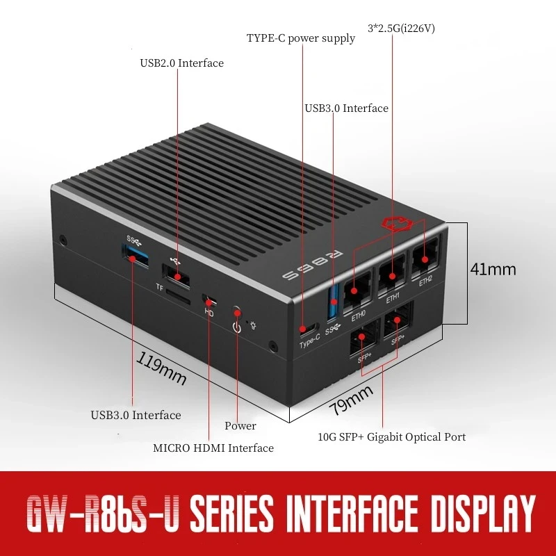 GW R86S T1 T2 T3 T4 Intel Mini PC Host Multi Port 2.5G 10G N6005 N5105 Soft Router Routing