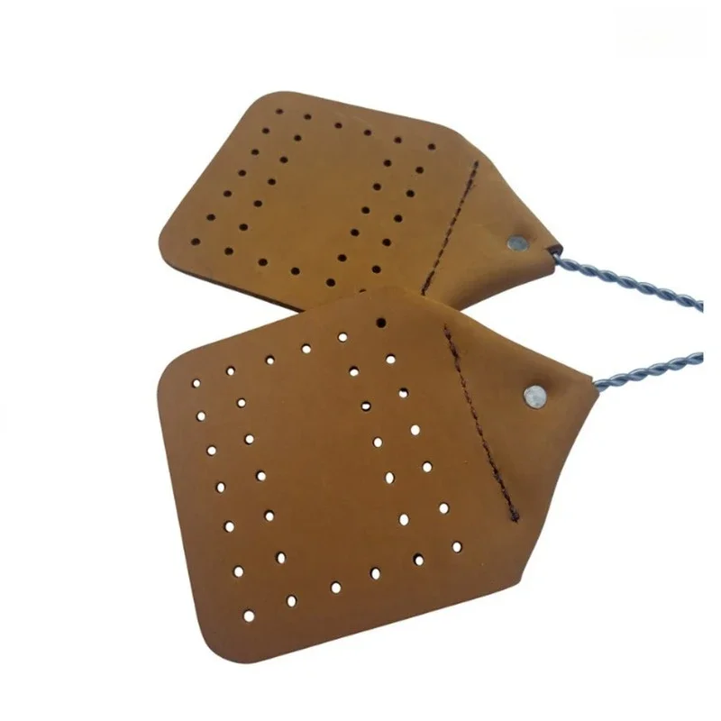 New! Kitchen Home Indoor Outdoor For Leather Wasp Swatter with Stainless Steel Handle Fly Swatter Manual Heavy Duty Fly Swatter