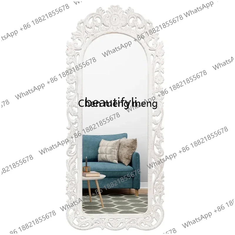 

zS173zx1French light luxury carved living room entrance decorative mirror American retro wall-mounted full-length mirror