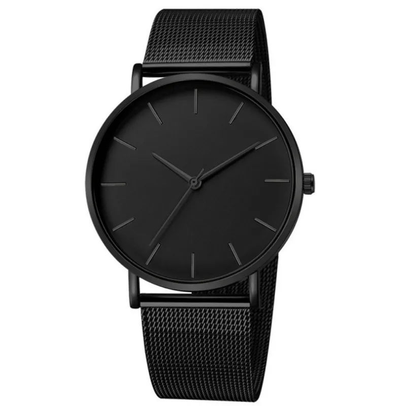 Hot Sale Ultra Thin Men Watch Simple Business Eyelet Metal Watch Twelve-hour Clear Display