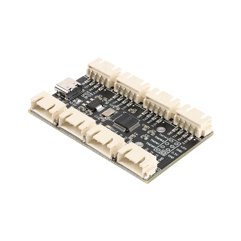 USB to 8-way Channels TTL Serial Port Module CH348 Multi-channel UART Expansion Board TypeC to 8 TTL HUBs PCB YR-6008