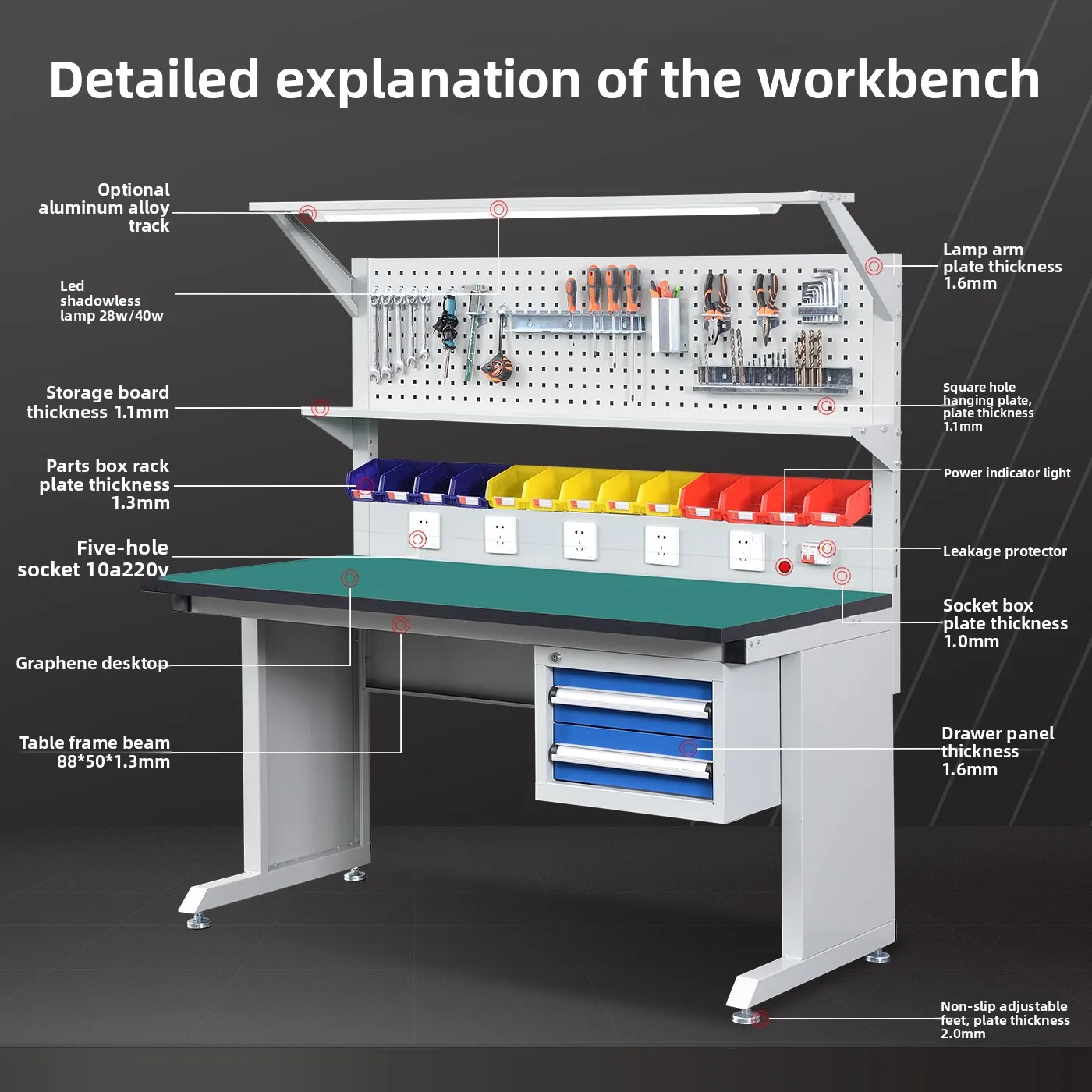 CX Anti-static Workbench Factory Production Workshop Worktable Assembly Line Multifunctional Workbench Maintenance Table