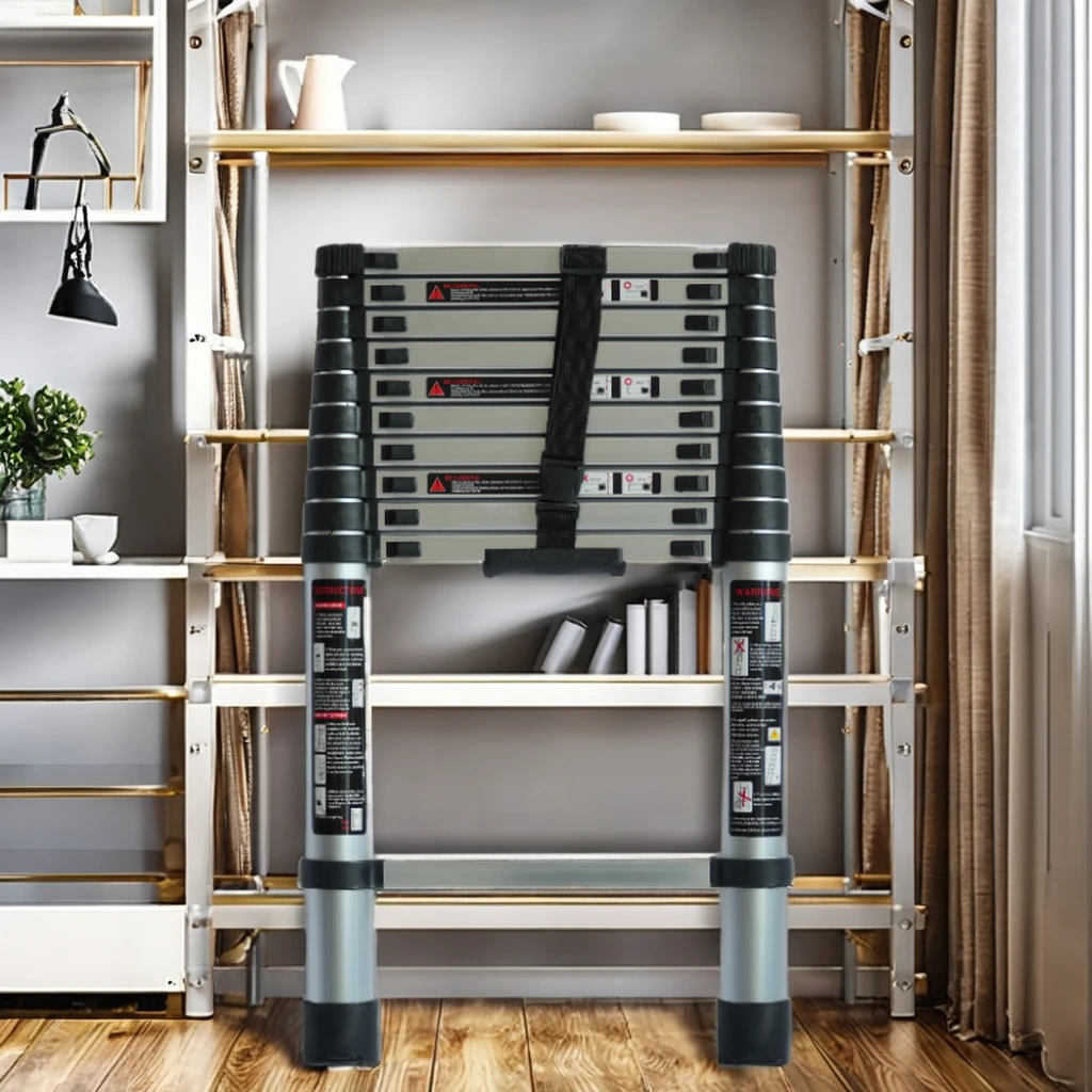 4.6 Meter Telescopic Aluminum Ladder 12-Step Multifunctional and Scalable Design for Home Use