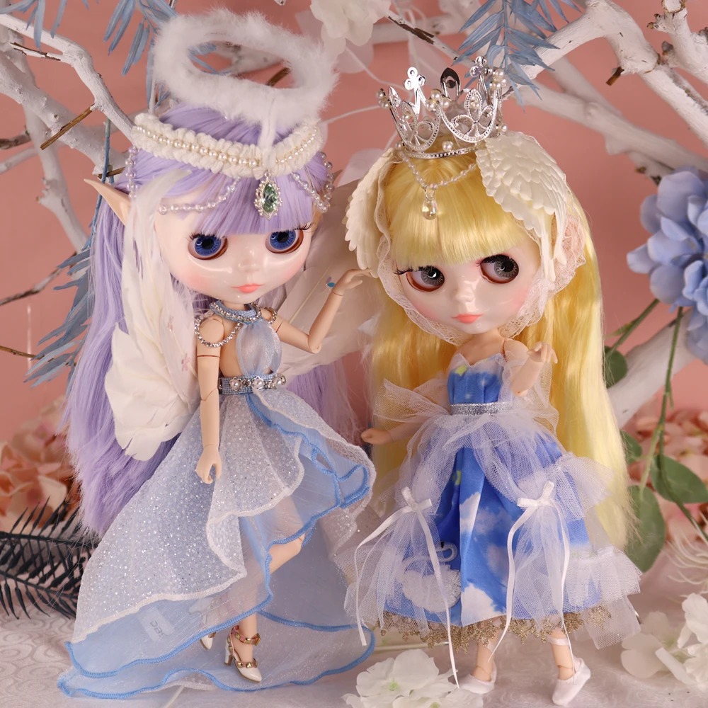 Thermochromic Hair ICY DBS Blyth Doll Changeable Color Hair Joint Body White Skin 1/6 BJD Neo Ob24 Anime Girl